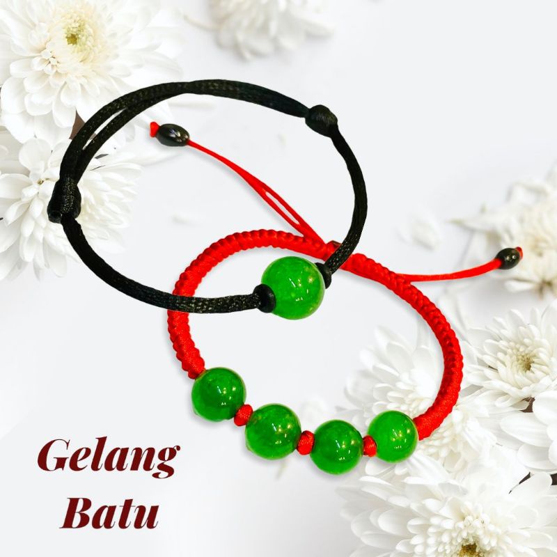 gelang tali//gelang batu//gelang serut//perhiasan