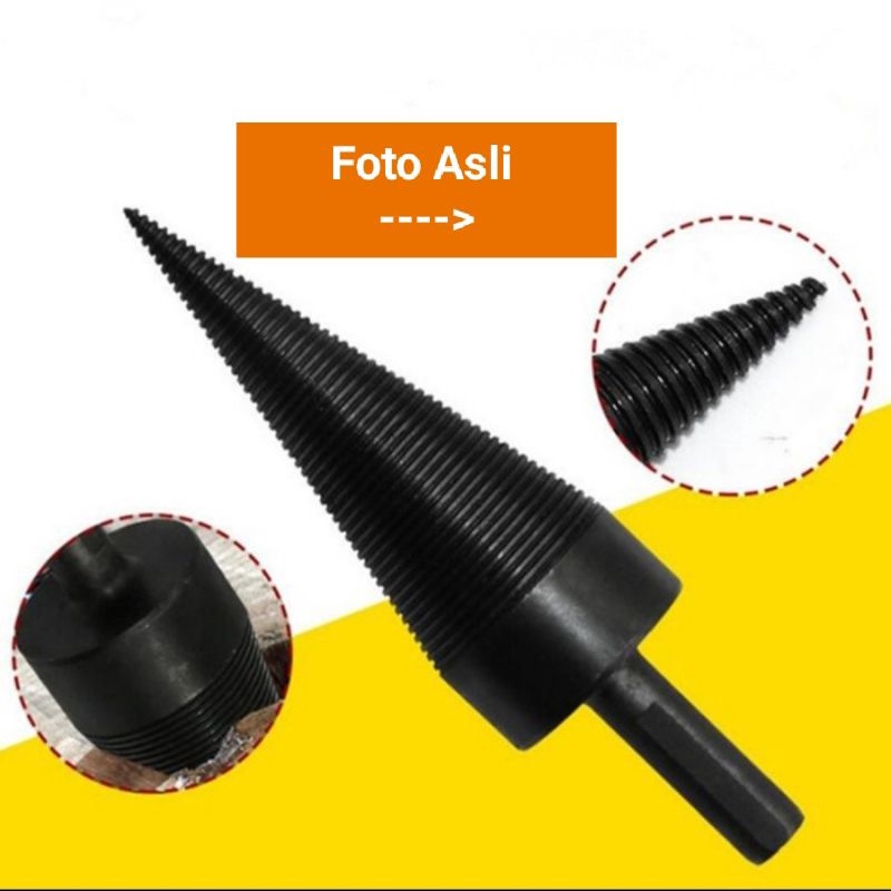 Mata Bor Pembelah Kayu / Adapter Bor Belah Kayu / Alat Praktis Membelah Kayu / Bor Pembelah Kayu / A