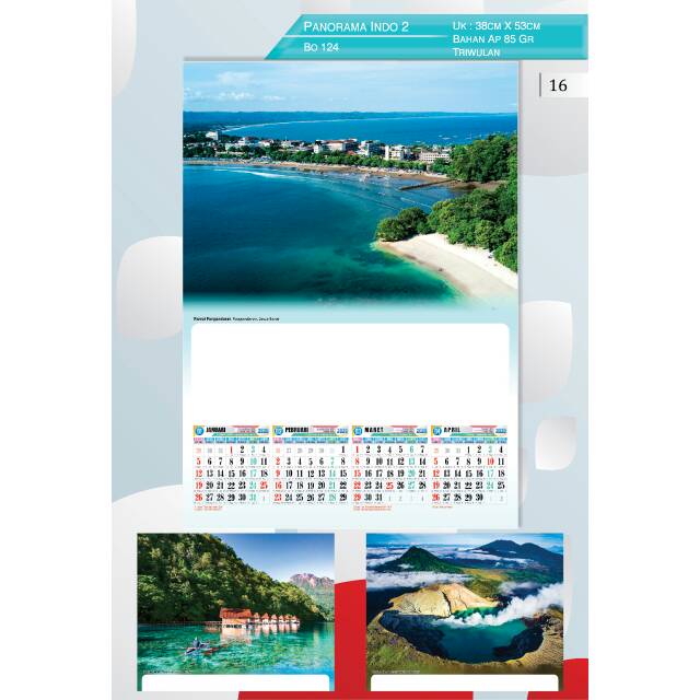 

Kalender dinding motig Pemandangan indah Tahun 2020