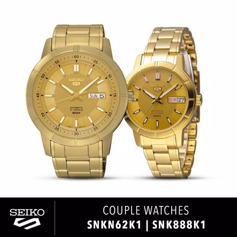 Jam Tangan Couple SEIKO 5 SNKN62K1 SNK888K1 Automatic Watch Original