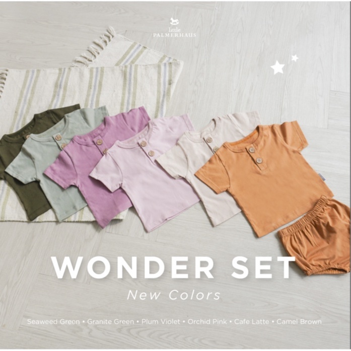 Baju Bayi Setelan Anak Warna Polos Little Palmerhaus BABY Wonderset 0-12 Bulan