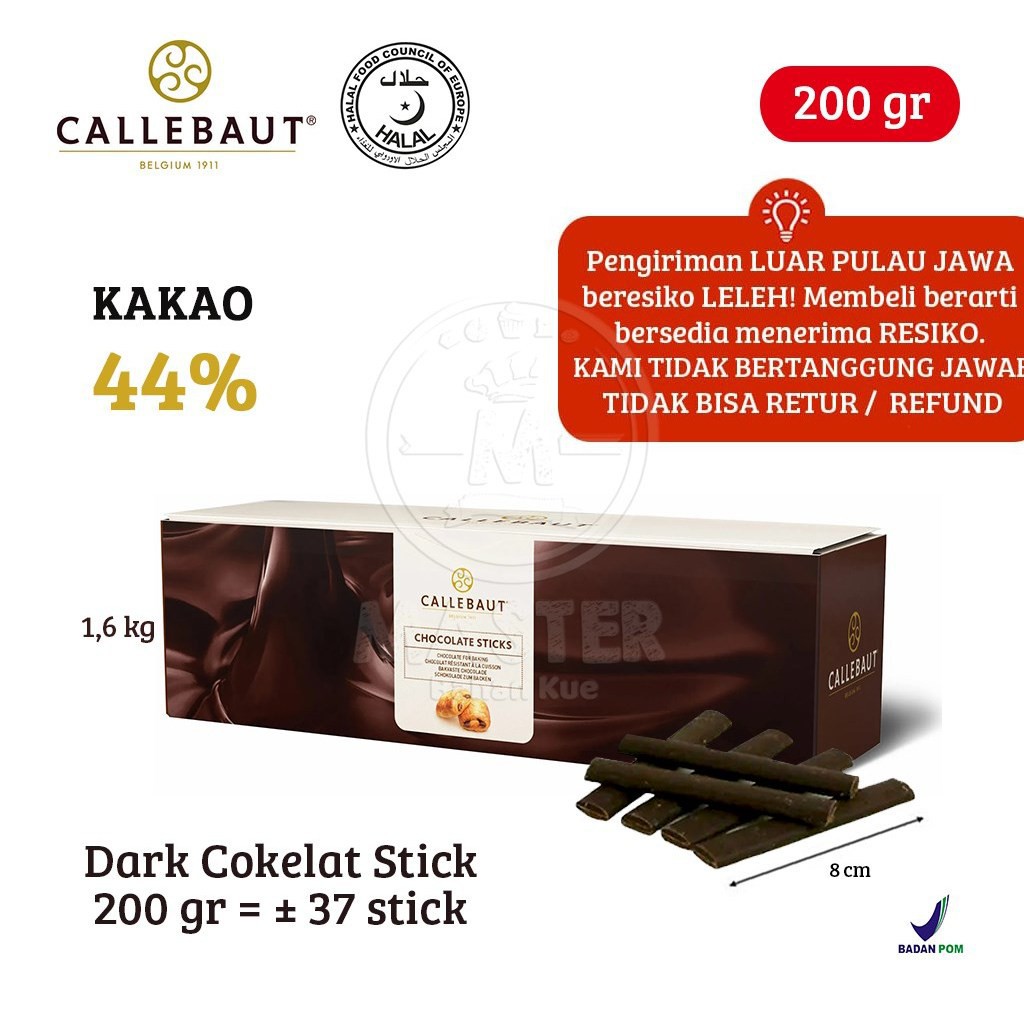 

Callebaut Dark Chocolate Stick 8 cm 44% Cocoa [200 gr]