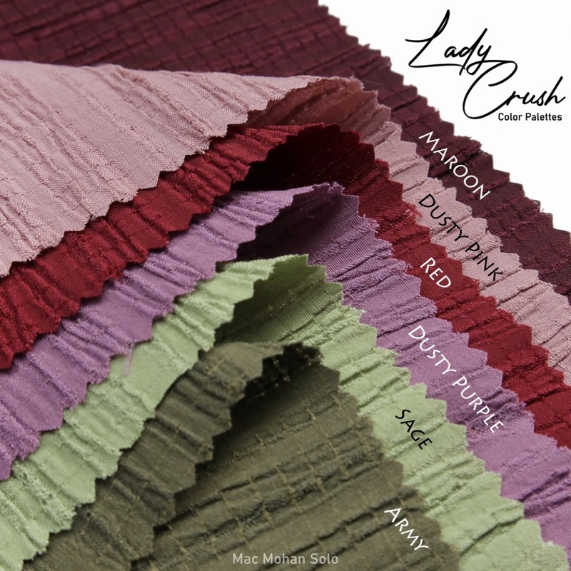 [NEW ARRIVAL] KAIN LADY CRUSH CRINKLE FASHION HITZ KRINKEL CRUSH RAYON AIRFLOW CRINKLE TYPE LADYCRUSH BEST SELLER HARGA TERMURAH CRINKLE PLEATS PLISKET PREMIUM QUALITY GROSIR ECER URAGIRI