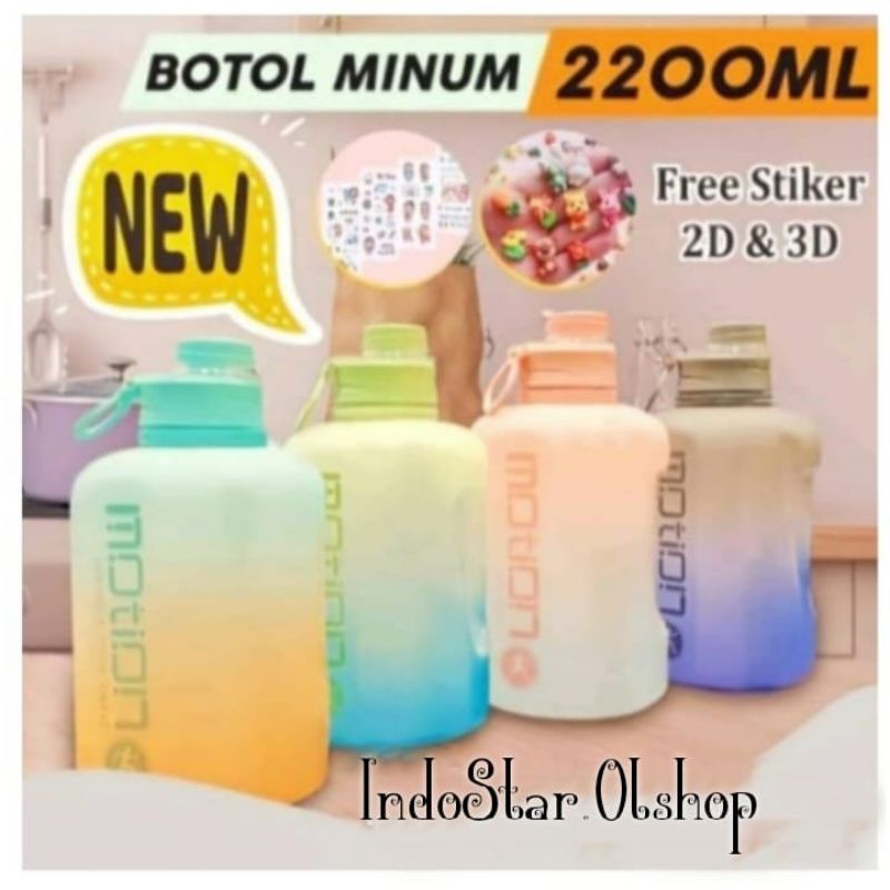 Botol Minum Motivasi Original Botol Olahraga⭐ IndoStar ⭐