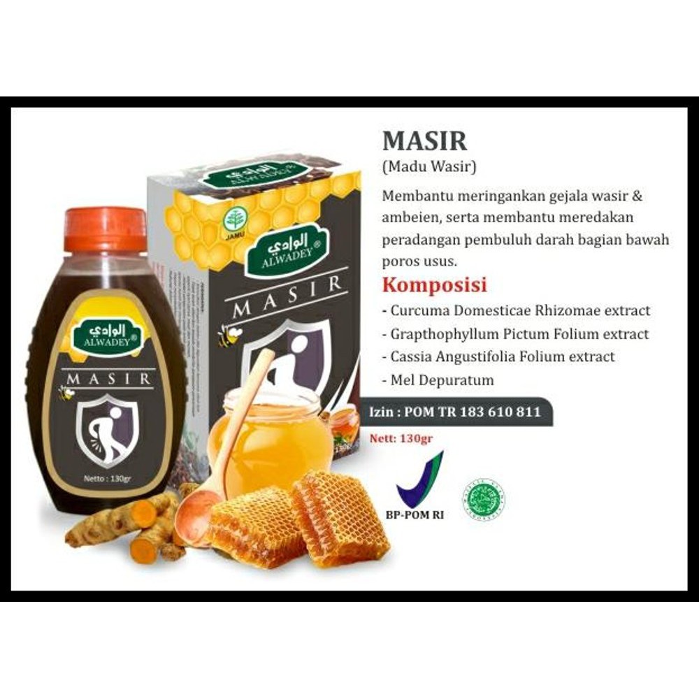 Madu Wasir MASIR / Ambeien Obat Herbal Alwadey Asli Original POM BPOM