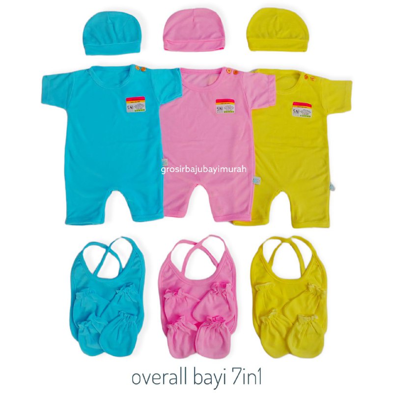 1 SET OVERALL bayi PENDEK merk VELOVE SNI (7 PIECES) bayi baru lahir