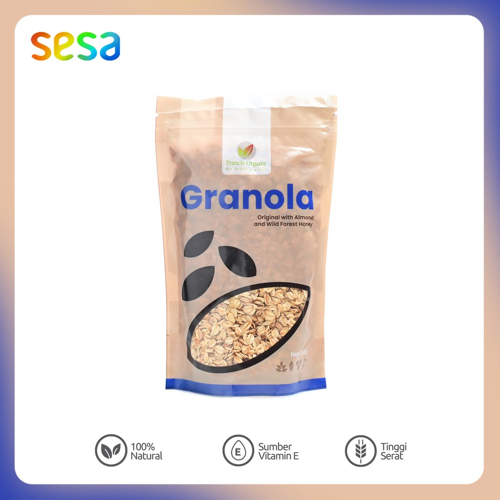 

FRANCIS ORGANIC Granola Original W/ Almond & Wild Forest Honey 250gr - Kacang Oat