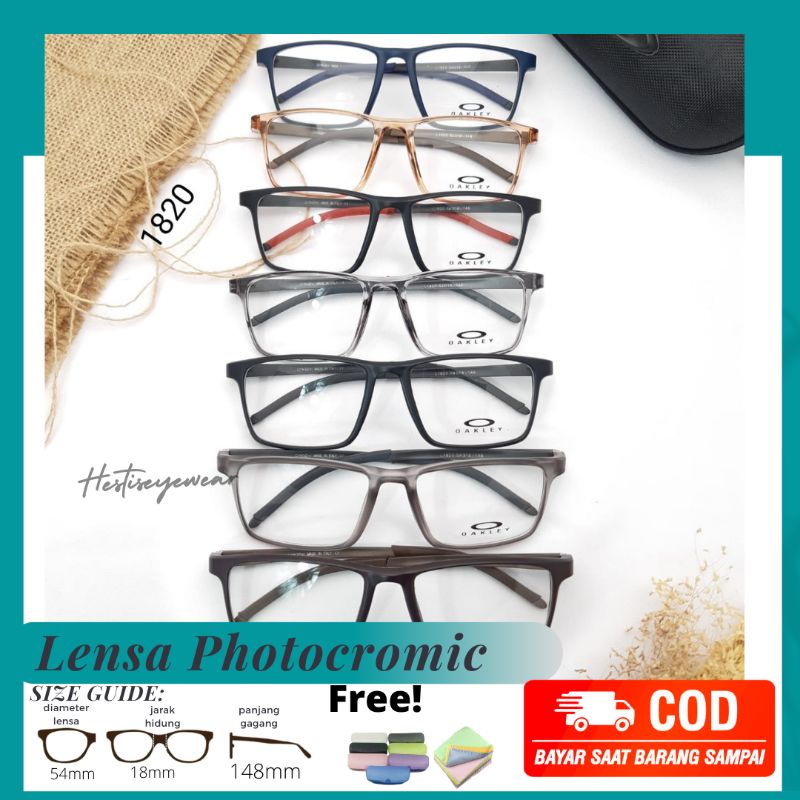 Kacamata Pria Lensa Bluecromic Free Lensa Minus | 1820 Kacamata Optik | Kacamata Pria
