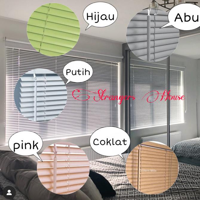Kerai plastik tirai Jendela Gulung roller blind horizontal blind krei