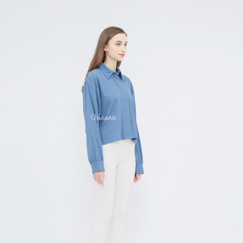 Emira Basic Shirt Linen Crinkle Valiable (M-XXL)