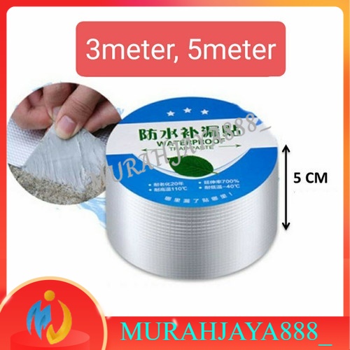 

[COD]lakban aluminium anti air lebar 5cm panjang 3meter lakban waterproof lakban silver anti air