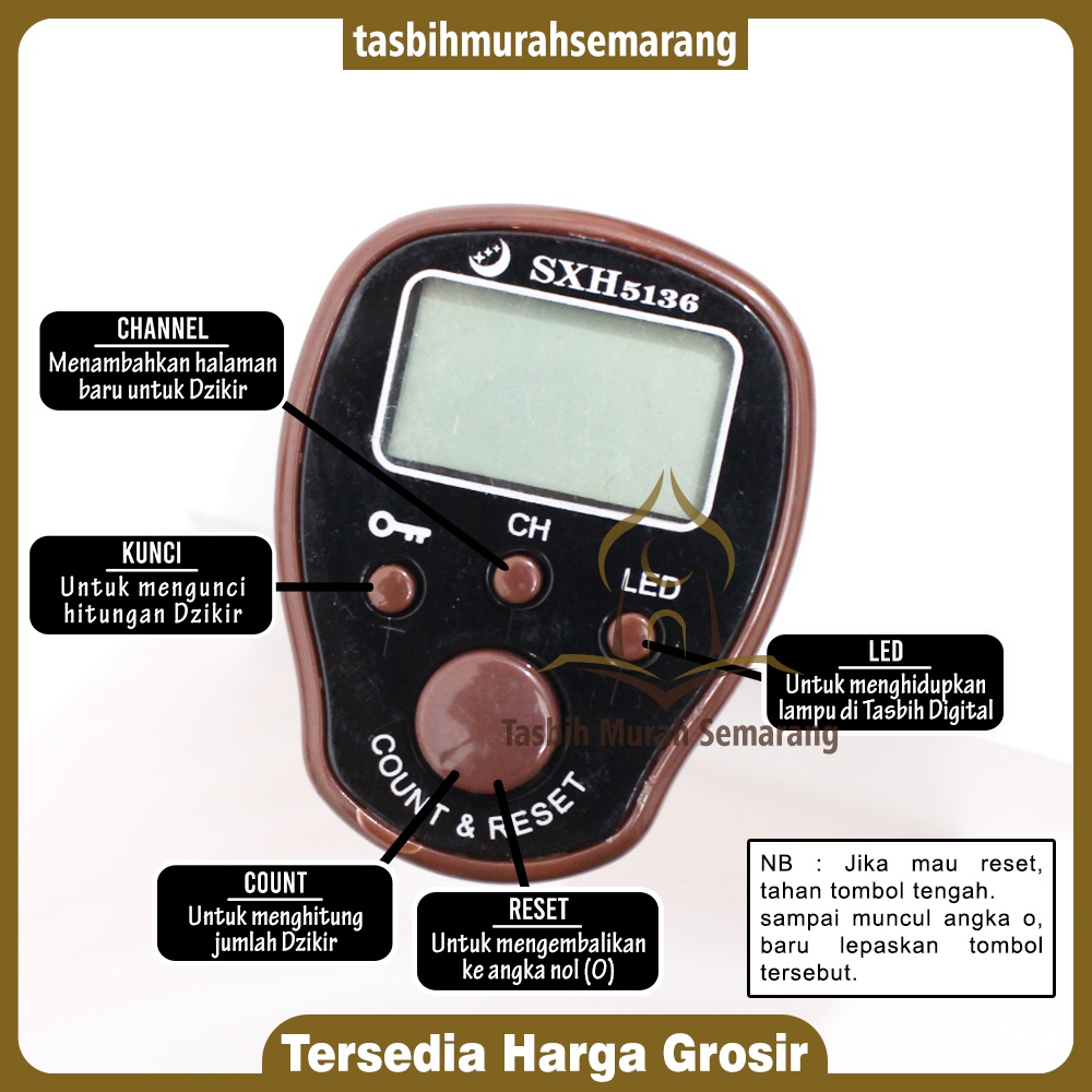 Tasbih Digital Kunci 5 Channel LED