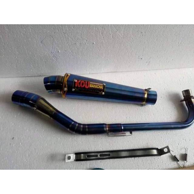 Knalpot kou mahachai bluomon leher kolong buat montor Jupiter z Vega r Supra grend smesh Shogun Blad