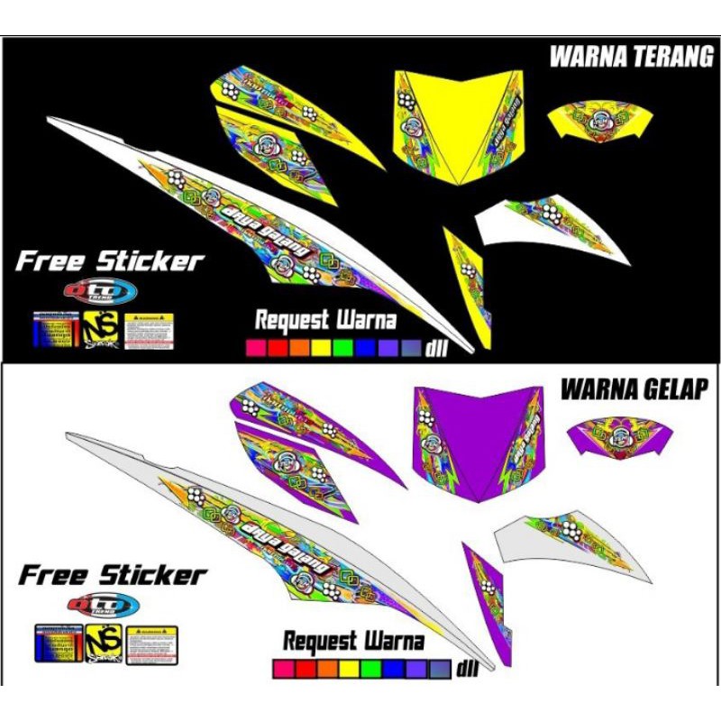 STIKER STRIPING TRANSPARAN XEON GT 125 HOLOGRAM