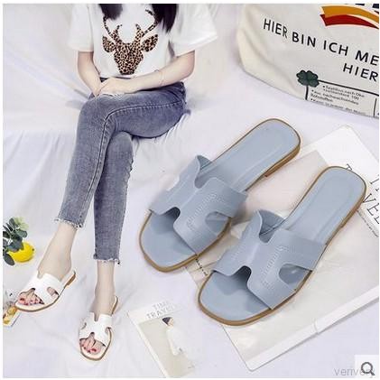 Sandal Slip Jelly Flat H Sendal Tipis Selop Import Fashion Wanita - Dikirim Dari SURABAYA