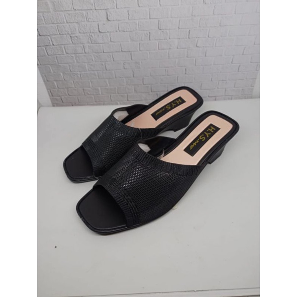 Sandal Wedges Slip On Dessy 737-1 Import-HITAM