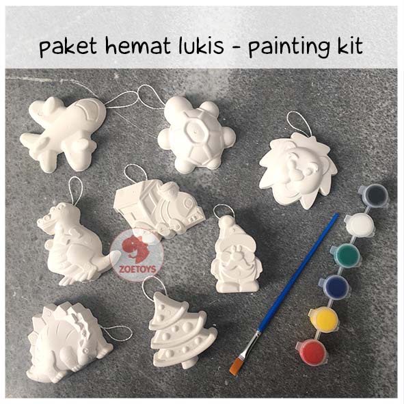 Zoetoys Paket Hemat Lukis Gypsum Painting Kit | Christmas Starter Kit Melukis | Bingkisan Hampers
