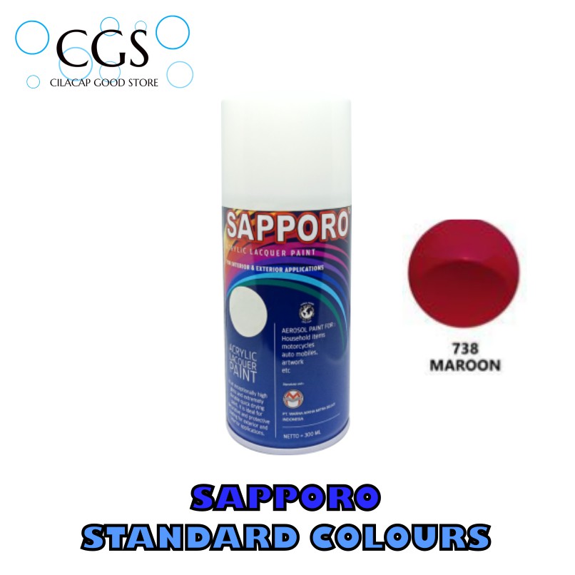 CAT SAPPORO MARON 738 - cat maron sapporo - pilok merah maron - pylox maron sapporo - cat maron sapo