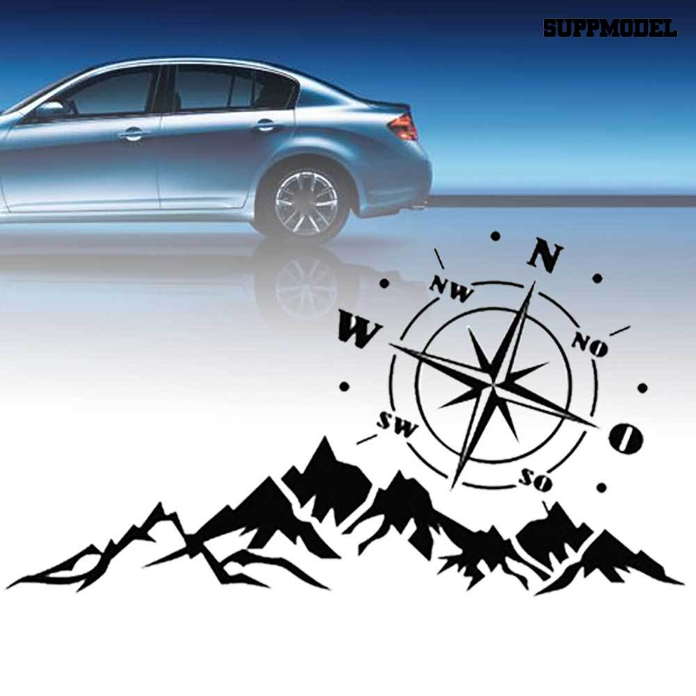 Stiker Reflektif Motif Kompas Gunung Untuk Dekorasi Mobil SUV Off road