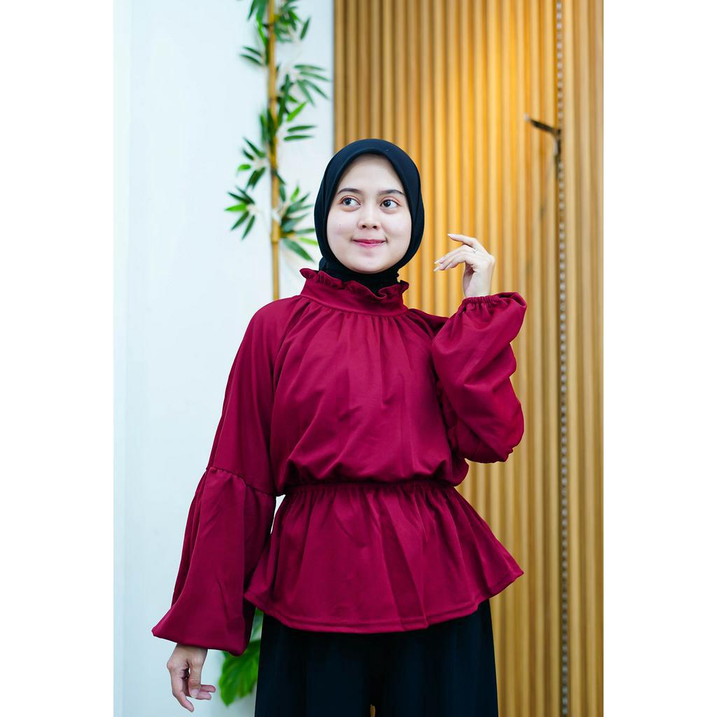 Paket bundling 3 pcs baju maroon series / paket hemat gamis blouse outer / paket keren / paket muslim