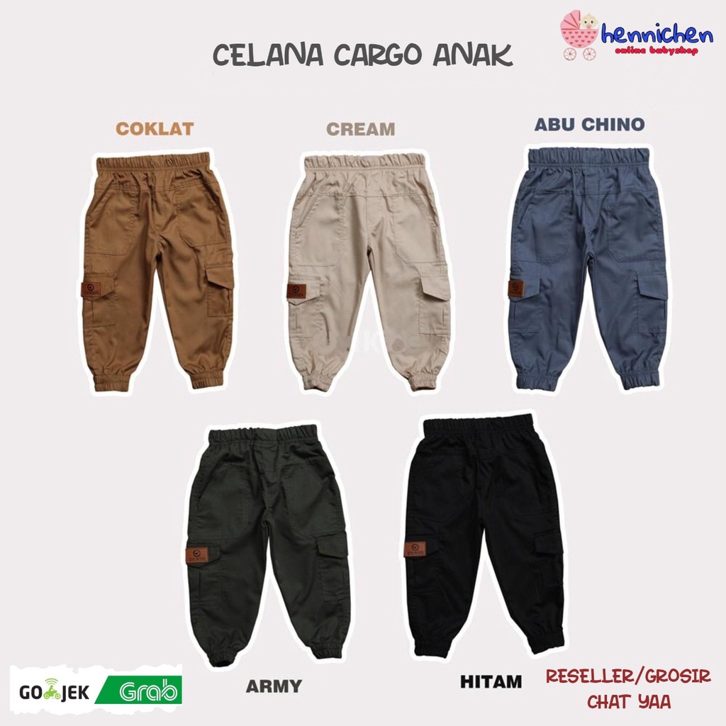 Celana Panjang Anak Jogger Cargo Gary Unisex (1-6 Tahun) OVIKIDS