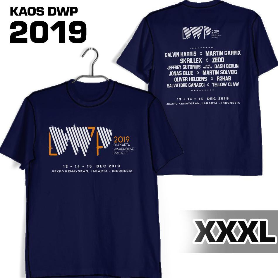 Kaos DWP 2019 Biru Dongker Navy Lengan Pendek XXXL Bigsize Ukuran Besar DNC Labels