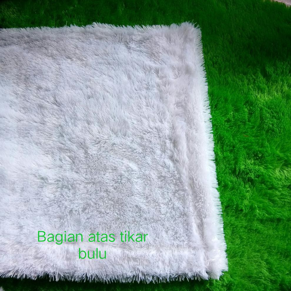 Tikar bulu rasfur jahit pinggir