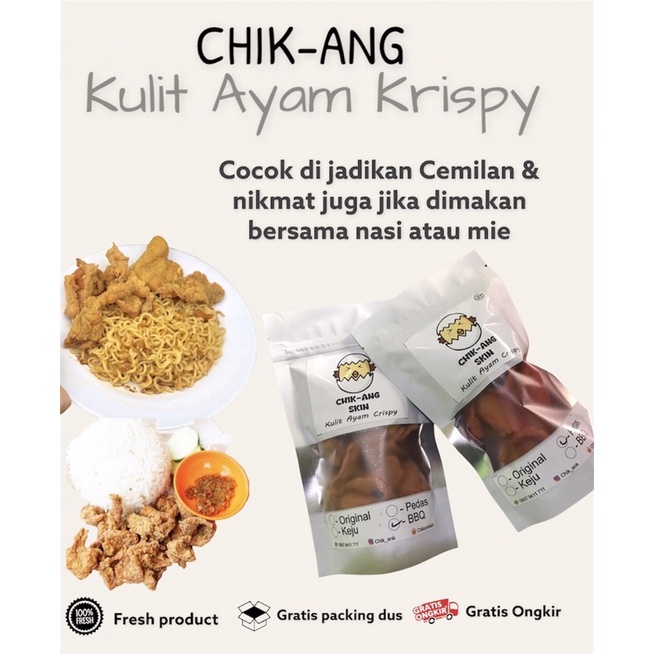 

Kulit ayam krispy, kulit ayam crispy pedas, kripik kulit ayam, kulit ayam, makanan ringan,best seller