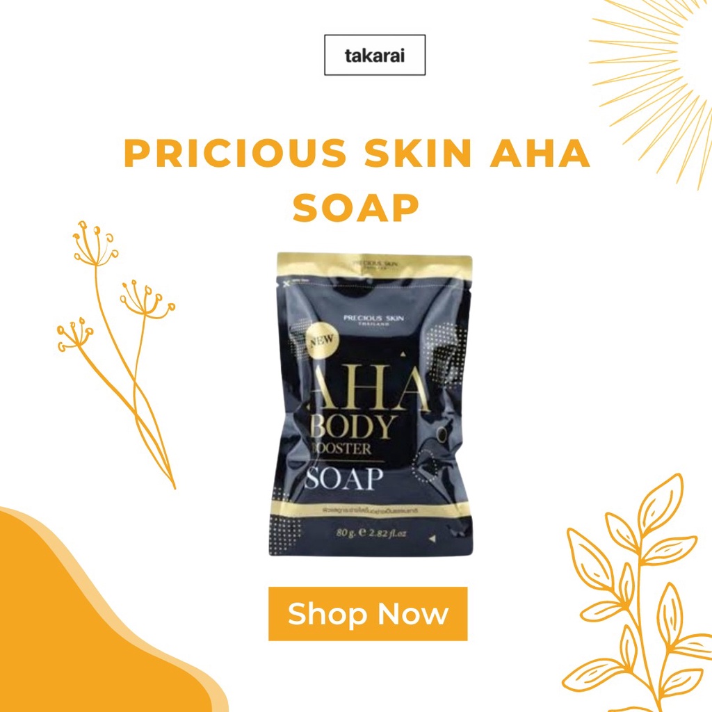 [ORI] Sabun Mandi Batangan Pemutih dan Pencerah Kulit Badan Cerah dalam 1 Minggu - AHA Body Soap Whitening Precious Skin 80 Gram Bonus Jaring Net dalam Setiap Pembelian