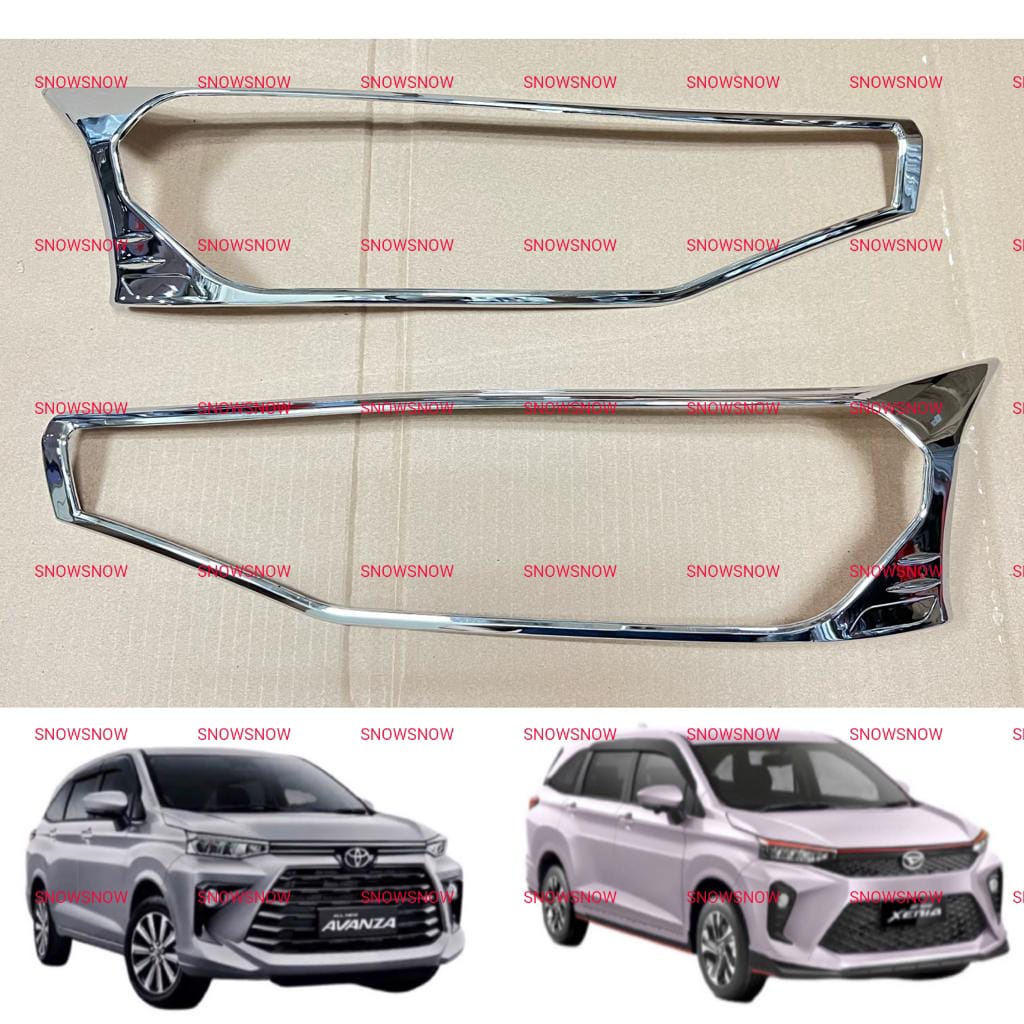 Garnish Lampu Depan Avanza Xenia Veloz 2021 2022 UP Hitam Chrome