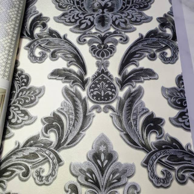 Wallpaper Vinyl Classico motif batik hitam
