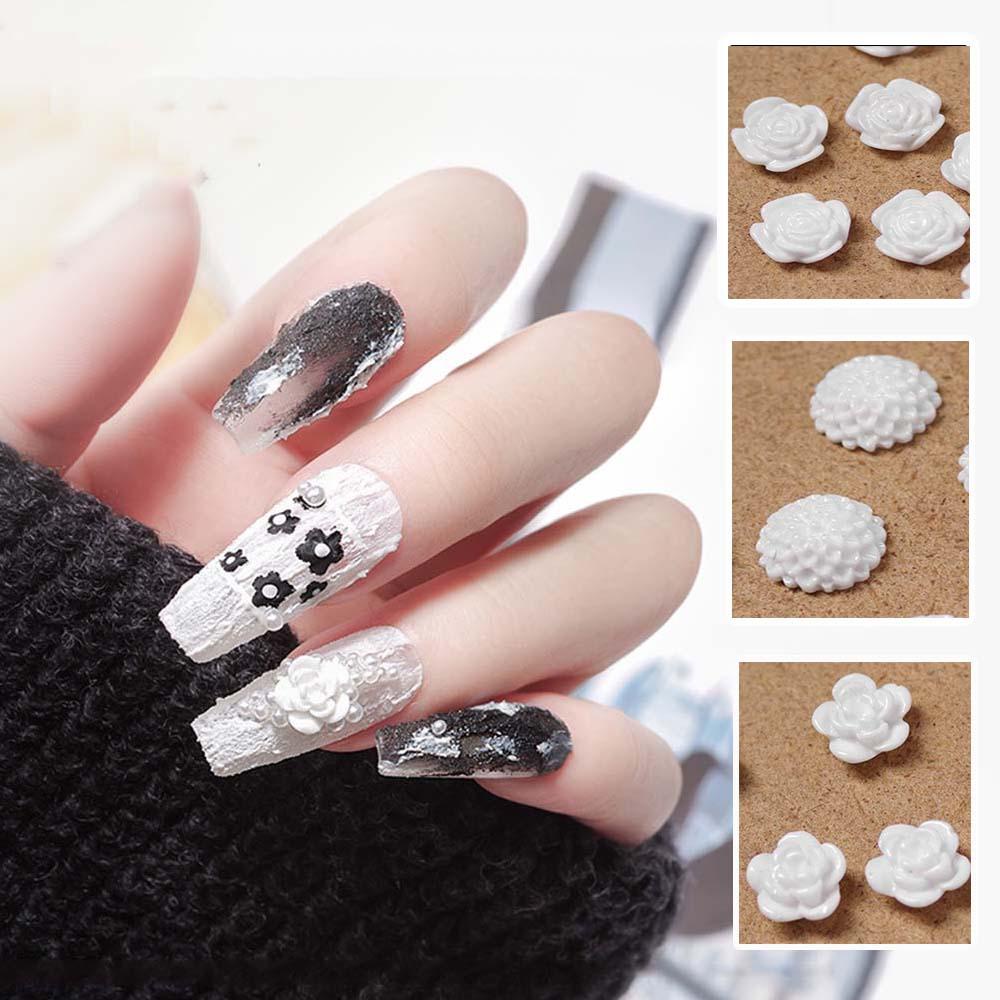 AUGUSTINA Agustina Nail Art Bunga Mawar Perhiasan Resin Manicure Aksesoris Pesona DIY Desain Nail Art