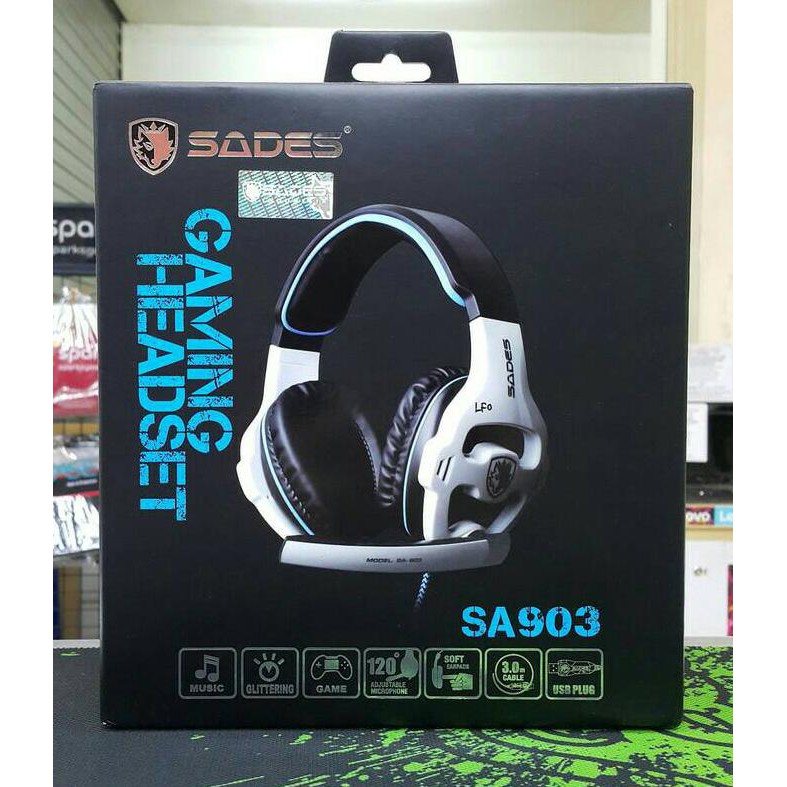 Sades 903 (SA 903 / SA903 ) Headset Gaming 7.1 ORIGINAL + lampu