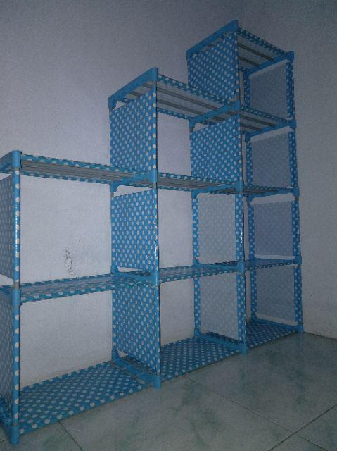 Rak Buku Portable 3 Sisi Multifungsi