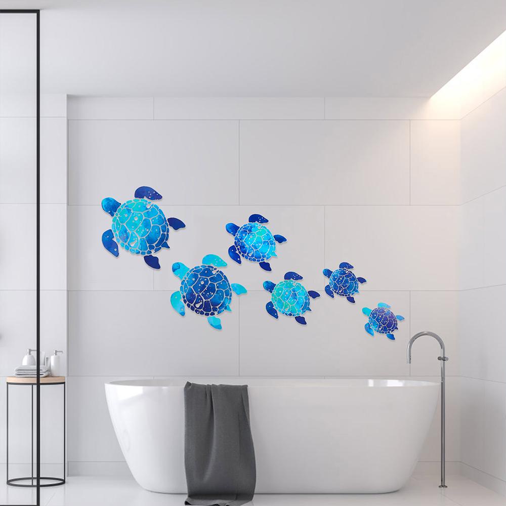 Solighter 2set (12Pcs) Stiker Dinding Penyu Laut Home Vinyl Removable Underwater Ocean Dekorasi Rumah