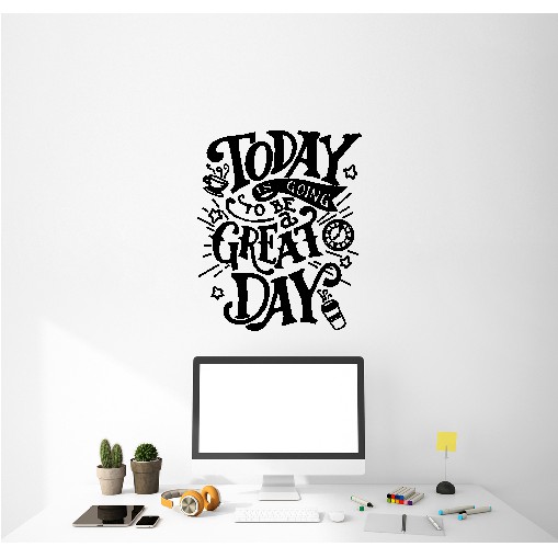 Jual Wall Stiker Today Great Day Hiasan Dinding Kaca Cutting Sticker