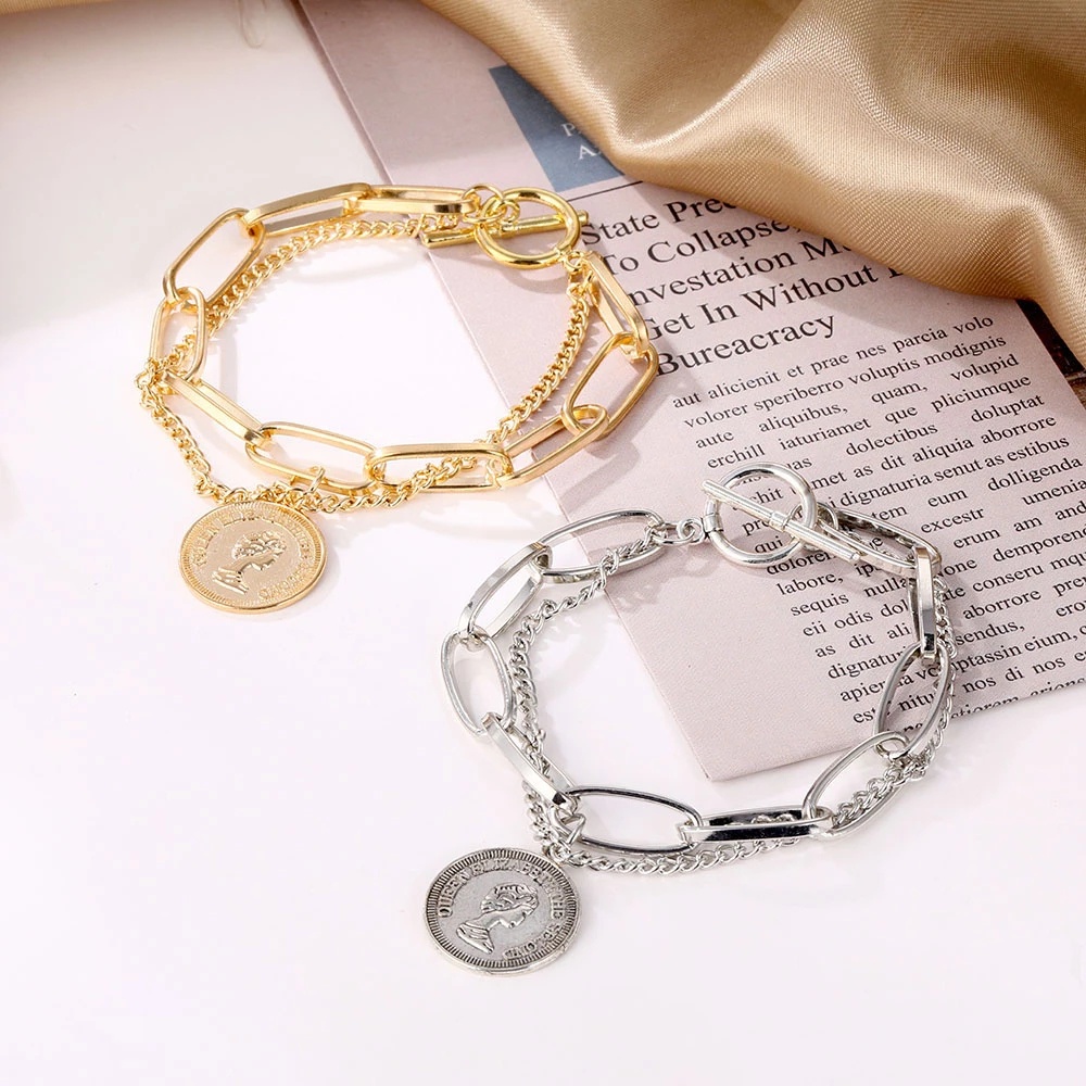 IFYOU Gelang Multilayer Hias Mutiara Gaya Retro Untuk Pasangan