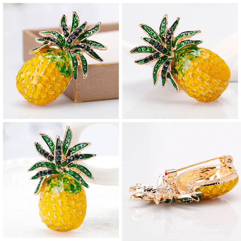 SIY  New Pineapple Brooch Pins Fruit Jewelry Cute For Women Suit Fashion Gift Corsage