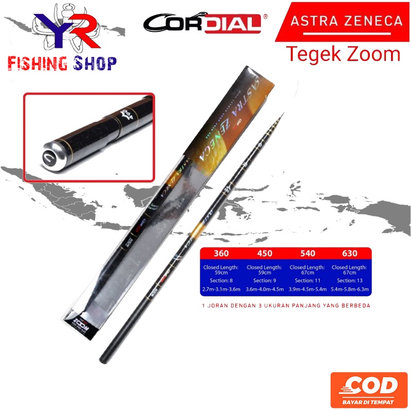 Joran Tegek Carbon CORDIAL ASTRA ZENECA Zoom Pole Ukuran 360, 450, 540, 630 Tegek Karbon Tegek Murah