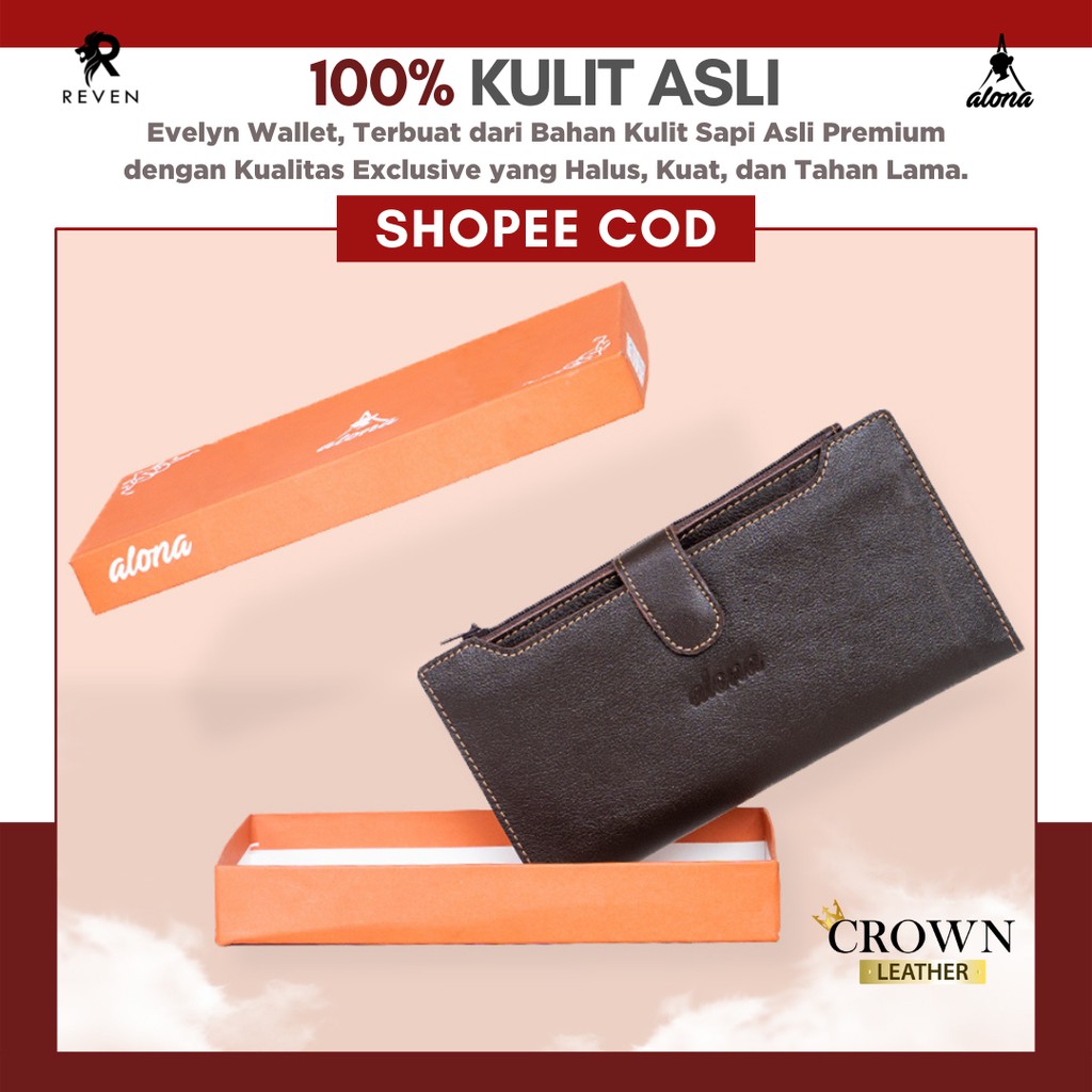 Dompet Panjang Wanita Evelyn Wallet Kulit Sapi Asli