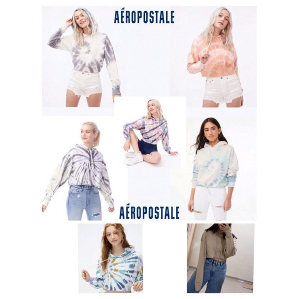 AEROPOSTALE Cropped TIE DYE HOODIE WANITA