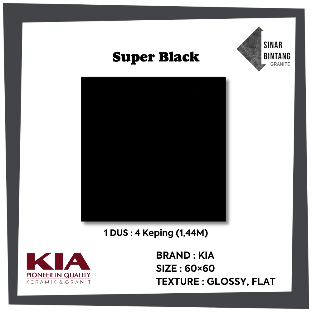 Granit 60X60 | Granit Lantai Super Black KIA