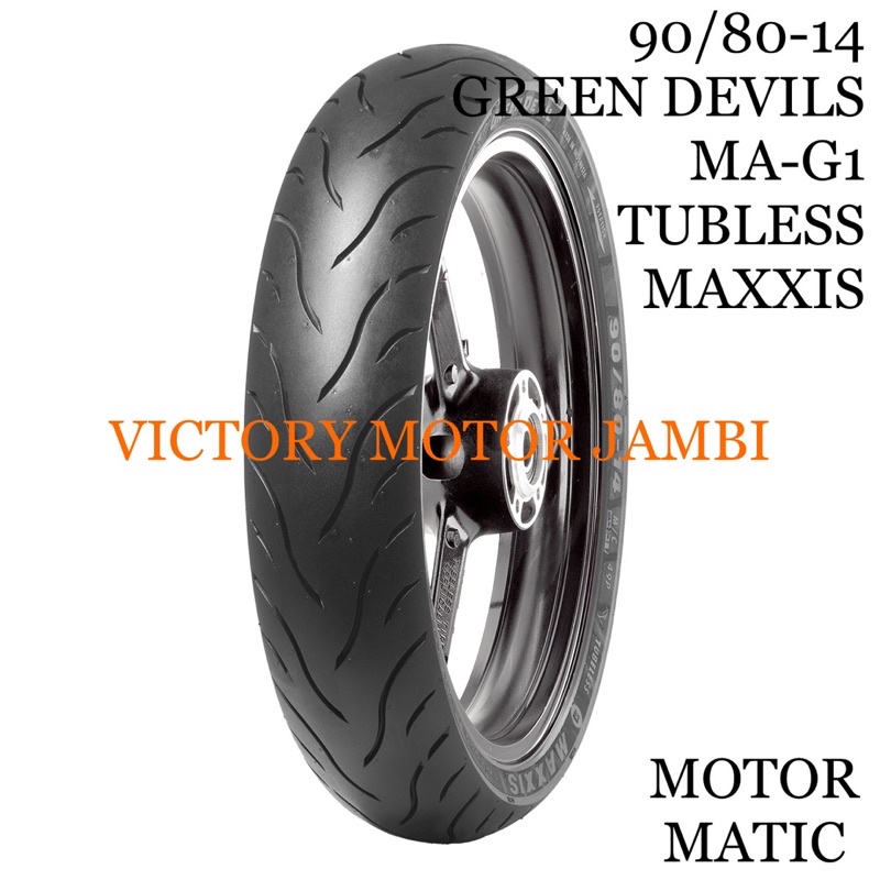 BAN LUAR BELAKANG MOTOR MATIC 90/80-14 GREEN DEVILS MA-G1 TUBLESS MAXXIS
