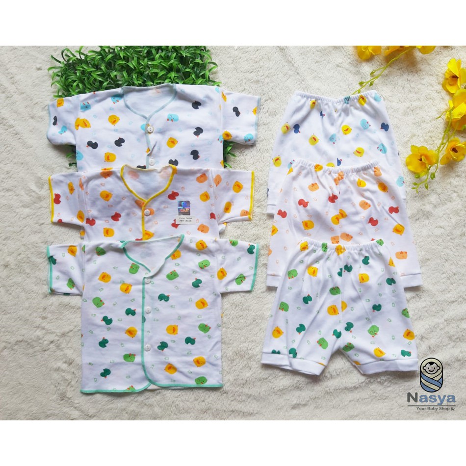 [B-003] Setelan Baju Bayi Lengan Pendek New Born merk Shankusen kualitas SNI halus lembut murah