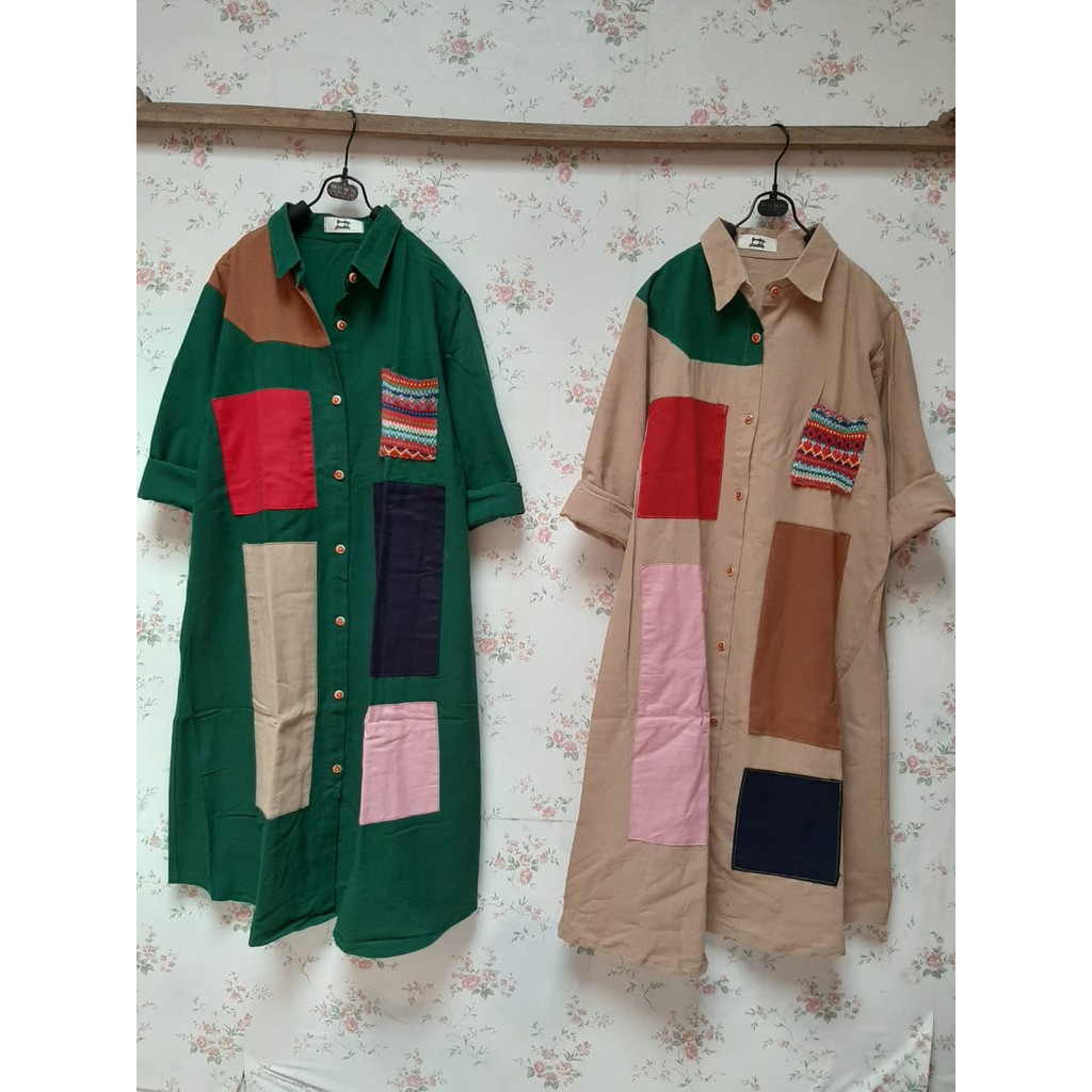 Kemeja/ Kemeja wanita/ Tunik kotak-kotak / kemeja motif