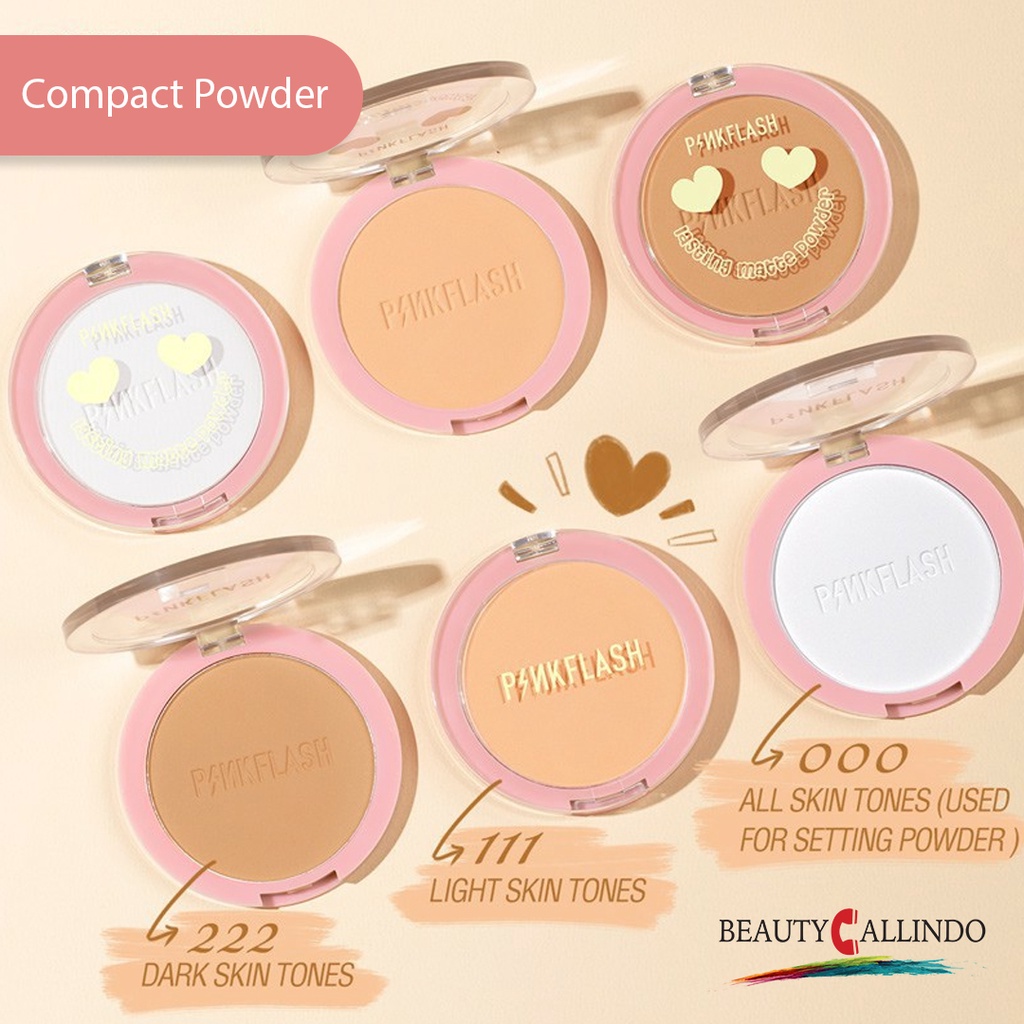 Pinkflash Pressed Powder F08 | Pink Flash Lasting Matte Pressed Powder Bedak Padat