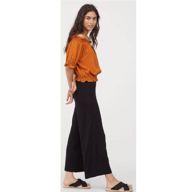  CA Celana  Wanita  Branded H M  Wide Cut Jersey Pants 