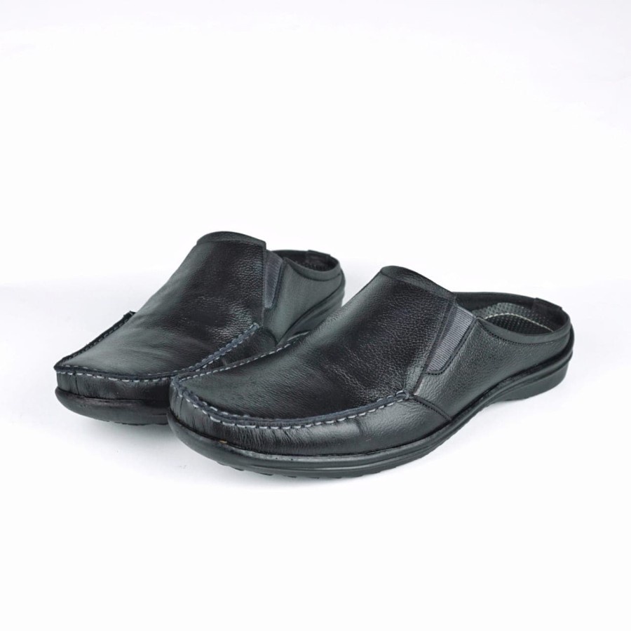 Sandal Slop Pria Bustong Kulit Asli Rajut Moccasin Fordza AR01