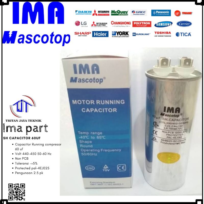 CAPACITOR IMA 60 UF UNTUK AC 2.5 PK