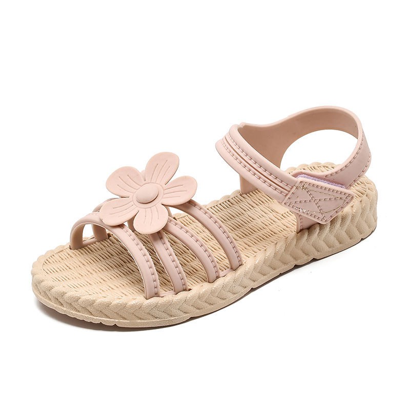 Hansen Gallery Sepatu Sandal Tali Anak Perempuan Sandal flat Import Sandal Korea HG Bunga Pita ( Tanpa kotak)